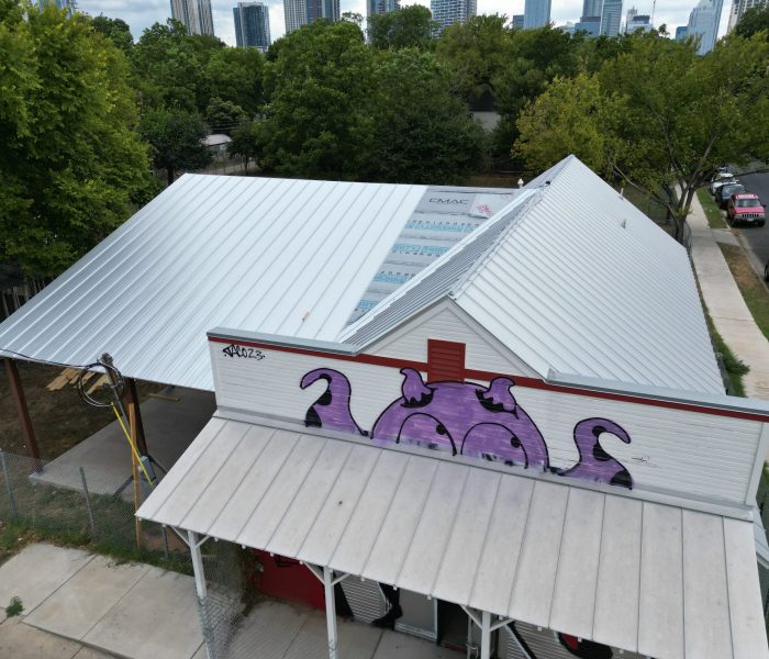 Standing seam metal roofing materials in Austin Texas.